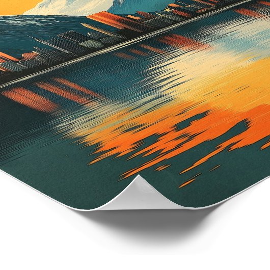 Ankerplatz, Alaska Poster - Atemberaubende Stadtsi (Ecke)