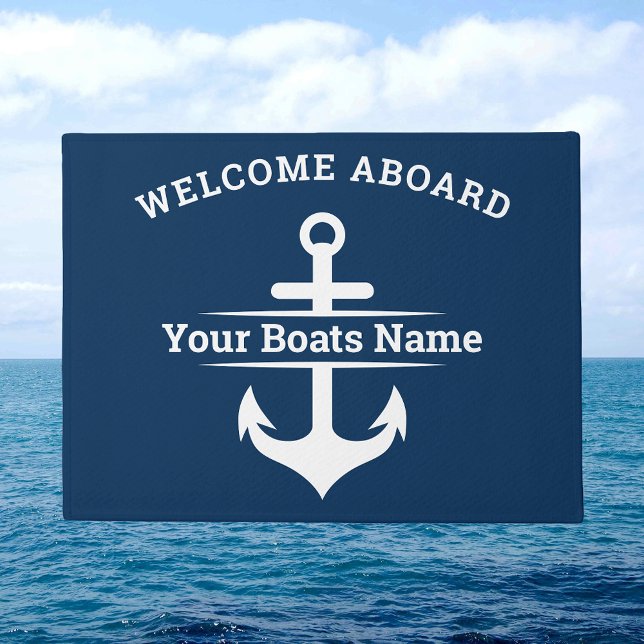 Ankerplatz für personalisierte Wasserfahrzeuge Fußmatte (Personalized Nautical Boat Name Anchor Doormat
)