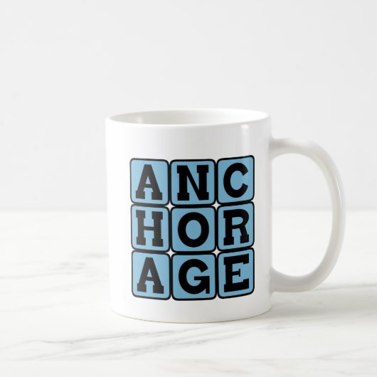 Ankerplatz, Stadt Alaska Kaffeetasse (Rechts)