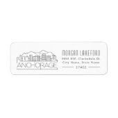 Ankerplatz, stilisierte Skyline von Alaska | (Vorne)