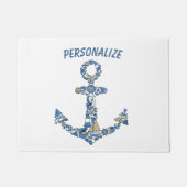 Ankerplatz Wasserschiff Ungewöhnlicher Leuchtturm Fußmatte (Vorderseite)