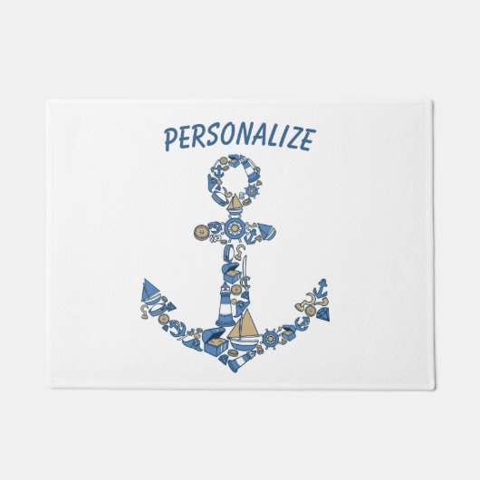 Ankerplatz Wasserschiff Ungewöhnlicher Leuchtturm Fußmatte (Vorderseite)