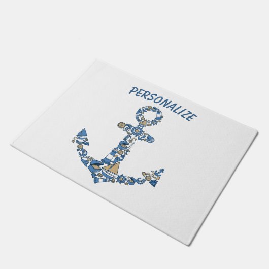 Ankerplatz Wasserschiff Ungewöhnlicher Leuchtturm Fußmatte (Schrägansicht)