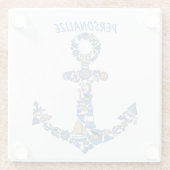 Ankerplatz Wasserschiff Ungewöhnlicher Leuchtturm Glasuntersetzer (Rückseite)