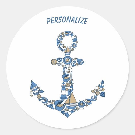 Ankerplatz Wasserschiff Ungewöhnlicher Leuchtturm Runder Aufkleber (Vorderseite)