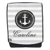 Ankerpunkt coole nautische graue Streifen Rucksack (Vorderseite)