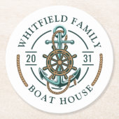 Ankerrad- und Seilfamilie Runder Pappuntersetzer (Vorderseite)