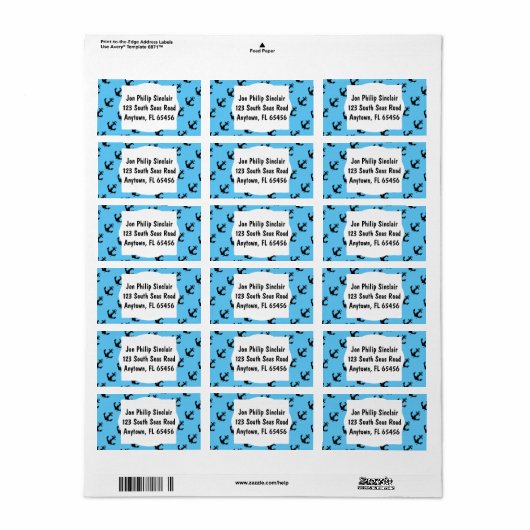 Ankerschiff Adressaufkleber (Vorne)