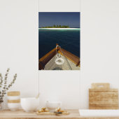 Ankerschiff Anfahrt Insel Poster (Küche)