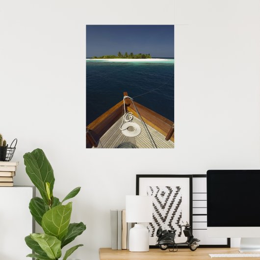 Ankerschiff Anfahrt Insel Poster (Heimbüro)