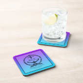 Ankerschiff auf Lila & blau Untersetzer (Rechte Seite)