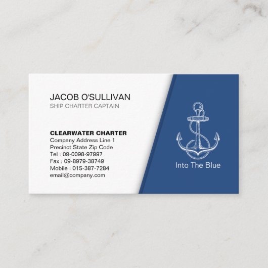 Ankerschiff-Charta Visitenkarte (Vorderseite)