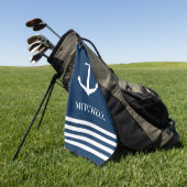 Ankerschiff der Nautischen Marine mit Personalisie Golfhandtuch (Gras)
