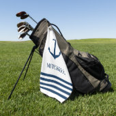 Ankerschiff der Nautischen Marine mit weißem Perso Golfhandtuch (Gras)