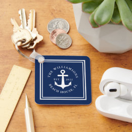 Ankerschiff des Navy Blue Nautic Individuelle Name Schlüsselanhänger
