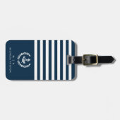 Ankerschiff für Schiffe der Marine | Monogramm Cus Gepäckanhänger (Vorderseite horizontal)