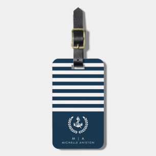 Ankerschiff für Schiffe der Marine   Monogramm Cus Gepäckanhänger