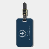 Ankerschiff für Schiffe der Marine | Monogramm Cus Gepäckanhänger (Vorderseite vertikal)