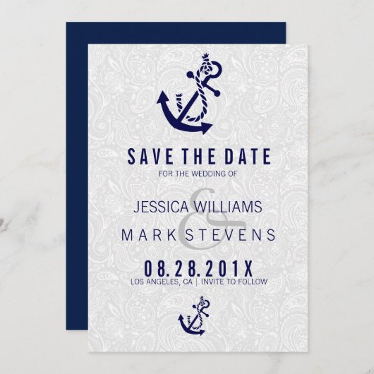 Ankerschiff für Schiffe Save the Date (Vorne/Hinten)