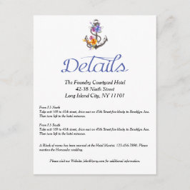 Ankerschiff für Wasserfahrzeuge Richtung Begleitkarte