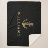 Ankerschiff Individuelle Name Schwarz und Gold Sherpadecke (Vorderseite)