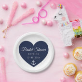 Ankerschiff Navy Weißes nautisches Brautparty Pappteller (Party)