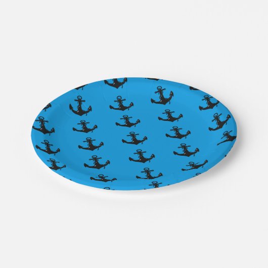 Ankerschiff Pappteller (Schrägansicht)