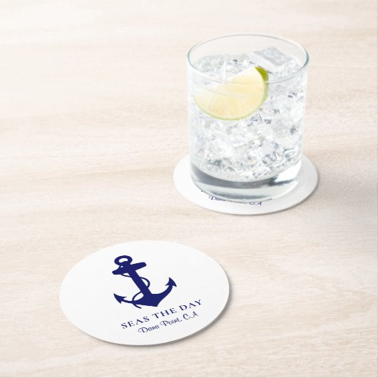 Ankerschiff Runder Pappuntersetzer (Vor Ort)