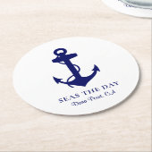 Ankerschiff Runder Pappuntersetzer (Angewinkelt)