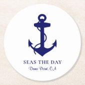 Ankerschiff Runder Pappuntersetzer (Vorderseite)