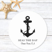 Ankerschiff Runder Pappuntersetzer