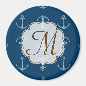 Ankerschiff Saili Monogram Initial Magnet (Vorne)