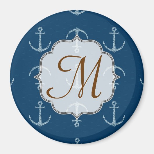Ankerschiff Saili Monogram Initial Magnet (Vorne)