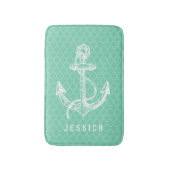 Ankerschiff "White & Mint Nautical Boat" Badematte (Vorderseite Vertikal)