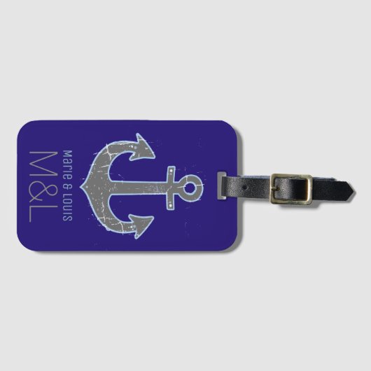 Ankerschifffahrt personalisiert gepäckanhänger (Vorderseite (Horizontal))