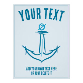 Ankersee. Kompass-Rose. Vorlage für Sailor-Geschen Poster