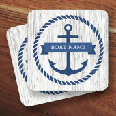 Ankerseil Grenzschiff Name Treibholz Hintergrund Getränkeuntersetzer