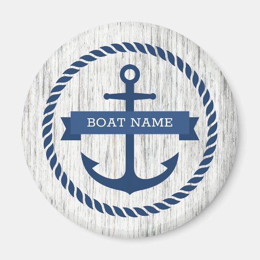 Ankerseil Grenzschiff Name Treibholz Hintergrund Magnet (Vorne)