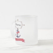 Ankerseil Rahmen nautische Seereise Rot ri Mattglastasse (Vorderseite Links)