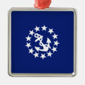 Ankerstars Blau Silbernes Ornament (Vorne)