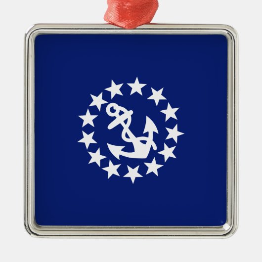 Ankerstars Blau Silbernes Ornament (Vorne)