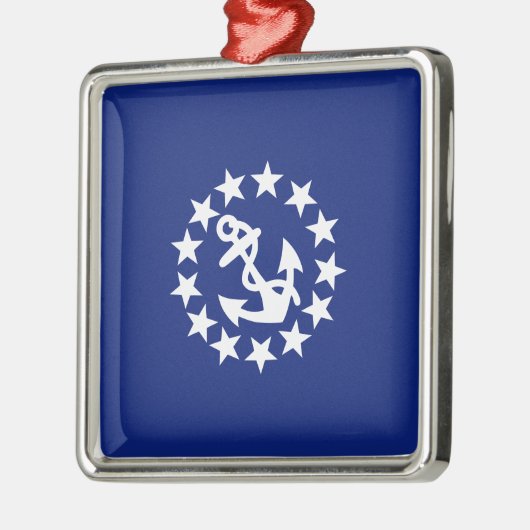 Ankerstars Blau Silbernes Ornament (Links)