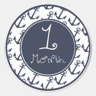 Ankersticker für 1 Monat Runder Aufkleber