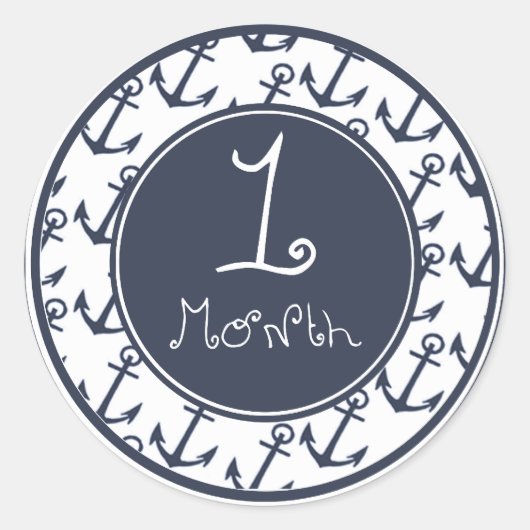 Ankersticker für 1 Monat Runder Aufkleber (Vorderseite)