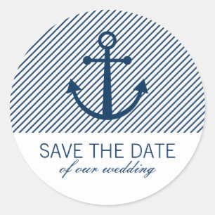 Ankersticker Save the Date Runder Aufkleber