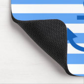 Ankerstreifen blau und weiß mousepad (Ecke)