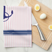 Ankerstreifen für blaues Schiff - Akzent Küchentuch (Viertel Falte)