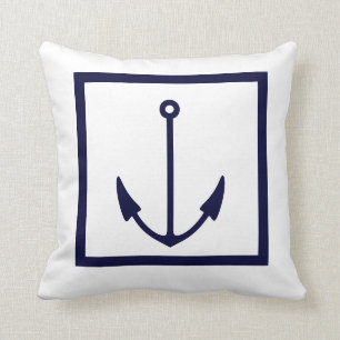 Ankerstreifen WEISS auf NAVY BLUE PILLOW Kissen