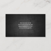 Ankersymbol | Schwarze Textur Visitenkarte (Rückseite)