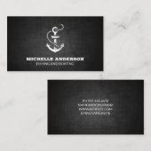 Ankersymbol | Schwarze Textur Visitenkarte (Vorne/Hinten)